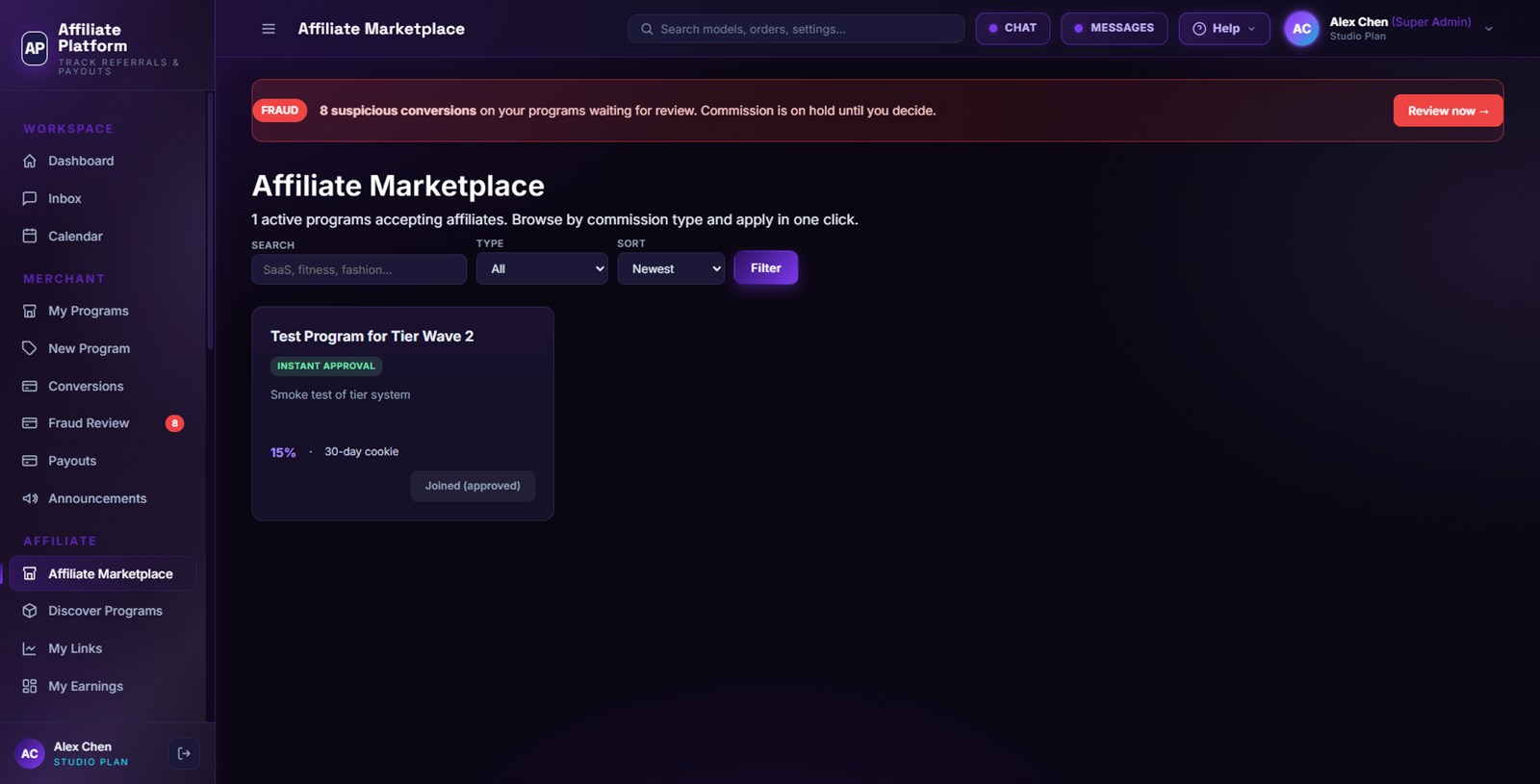 Marketplace of programs