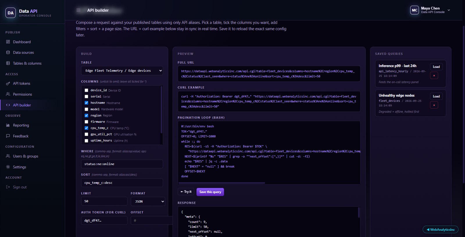 Copy-paste sample API calls