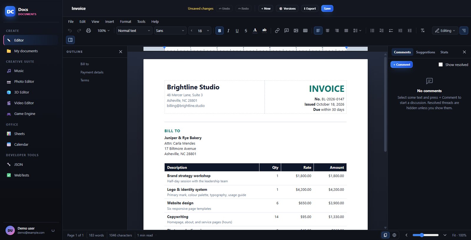 Tables and Word files