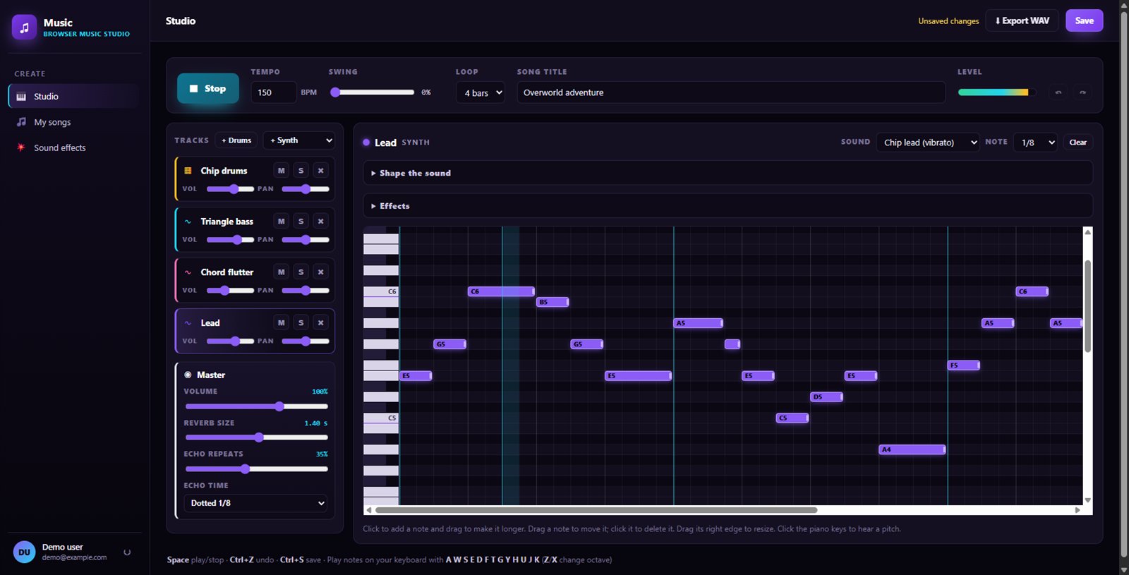 Make video game music in your browser