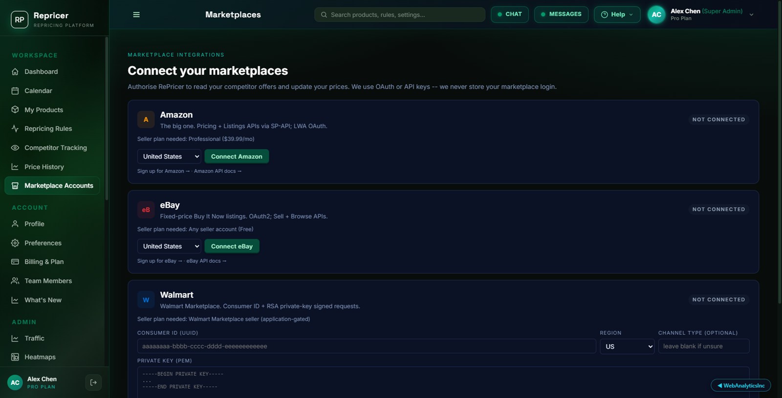 Amazon, Walmart, eBay native