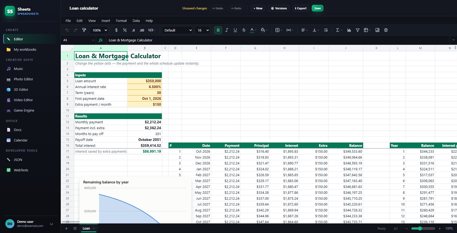 Financial models in minutes