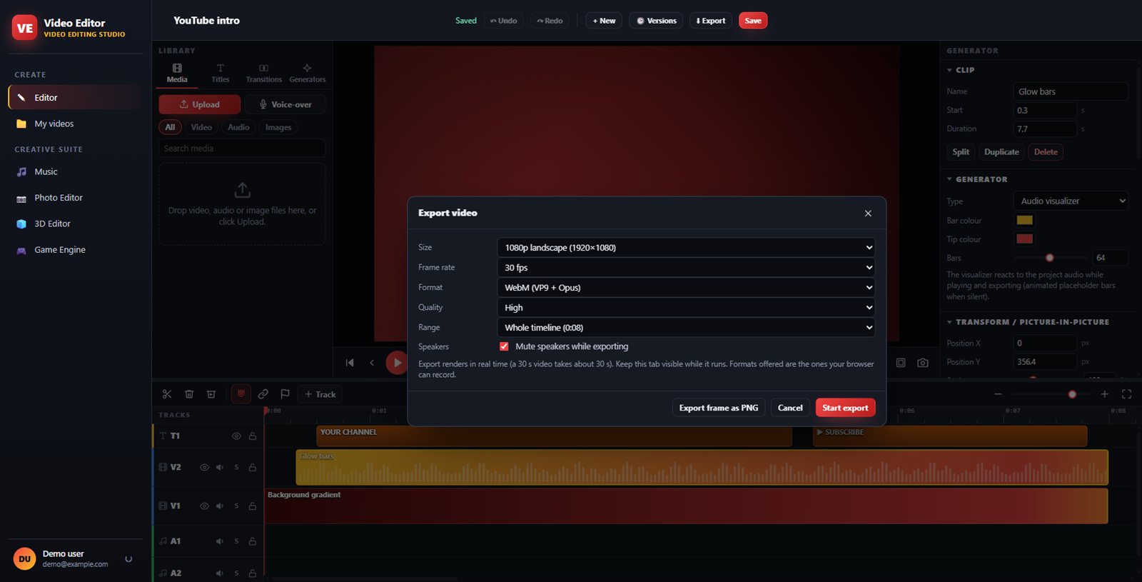 Export your video